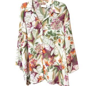 Alfred Dunner floral sheer button down